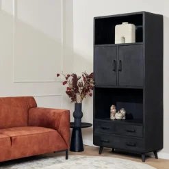 StarFurn - Boekenkast Omaha Black - 90 cm - zwart