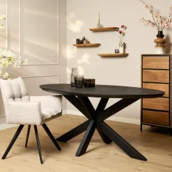 Starfurn - Eettafel Brandy - Zwart - 90x180x76 cm
