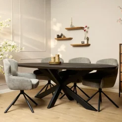 Starfurn - Eettafel Brandy - Zwart - 100x210x76 cm