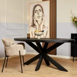 StarFurn - Eettafel Denver 180 cm ovaal - zwart