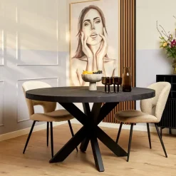 StarFurn - Eettafel Denver Ø110 cm - zwart