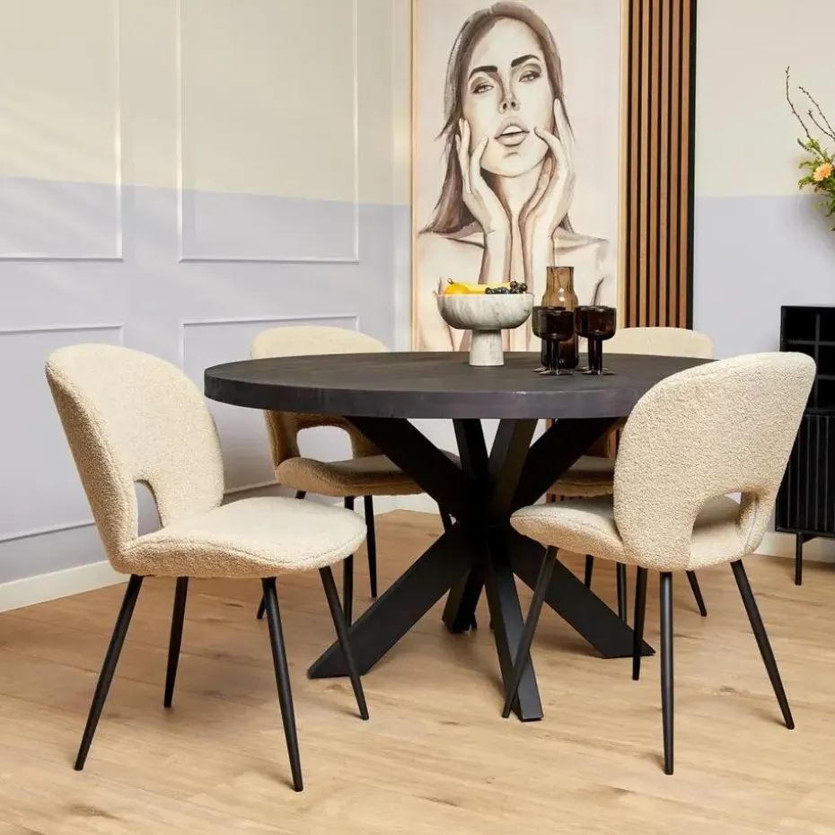 StarFurn - Eettafel Denver Ø110 cm - zwart