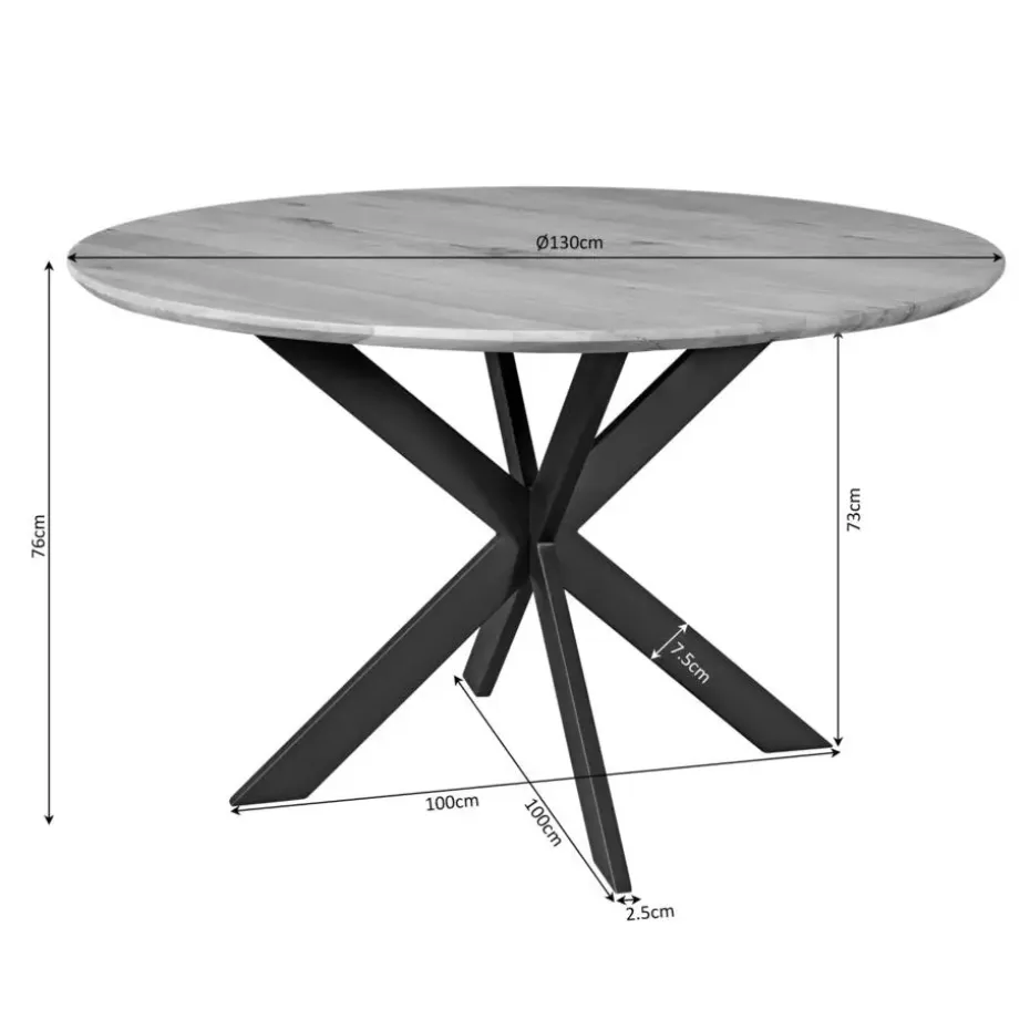 Starfurn - Eettafel Ferris - Bruin - 130x130x76 cm