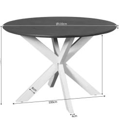 Starfurn - Eettafel Madison - Zwart - 110x110x76 cm