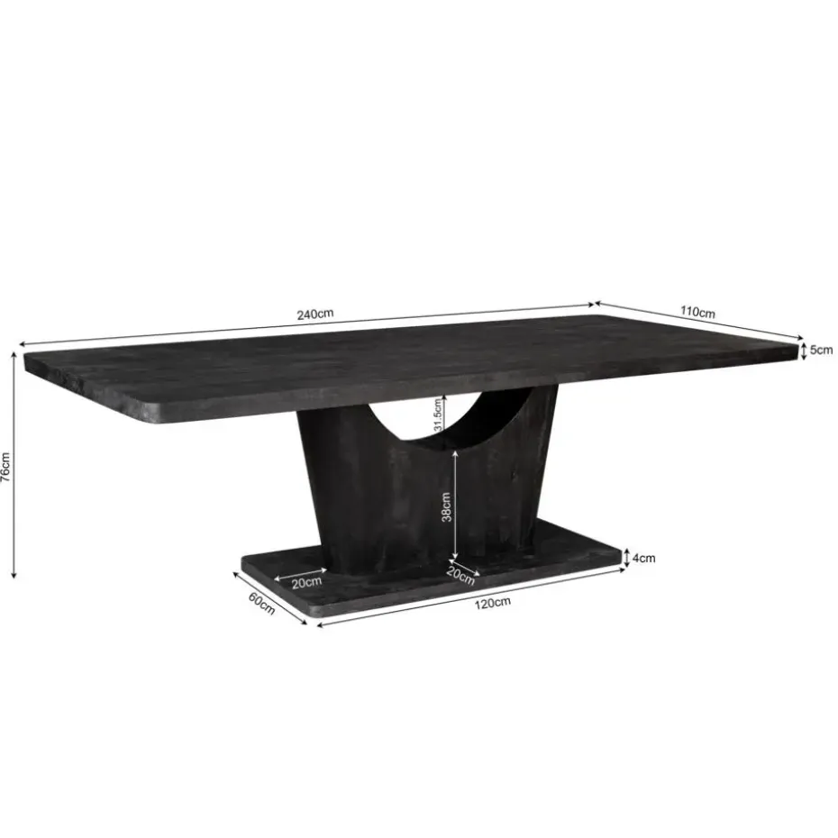 Starfurn - Eettafel Voco - Zwart - 110x240x76 cm