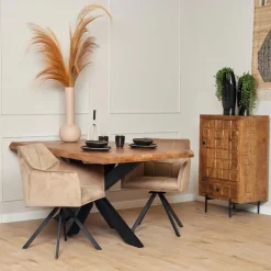 StarFurn - Rechthoekige boomstamtafel Boston - 160 cm - naturel