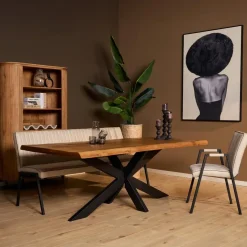 StarFurn - Rechthoekige boomstamtafel Boston - 160 cm - naturel