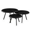 StarFurn - Salontafel Ohio Ø70 cm set van 3 - zwart