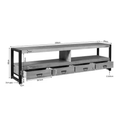 StarFurn - Tv meubel Boaz - 220 cm - naturel