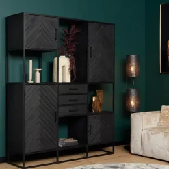 StarFurn - Vakkenkast New York Supreme XXL - 160 cm - zwart