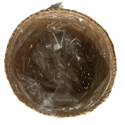 Steege Plantenpot - beige - gevlochten zeegras - 22 x 19 cm