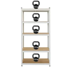 Stellingkast / Magazijnstelling - Wit - 5 planken