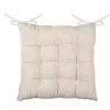 Stof Textile stoelkussen - creme beige - 38 x 38 x 5 cm