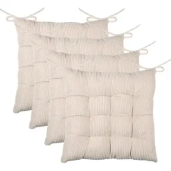 Stof Textile stoelkussen - creme beige - 38 x 38 x 5 cm