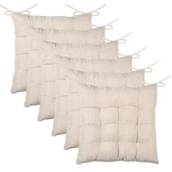 Stof Textile stoelkussen - creme beige - 38 x 38 x 5 cm
