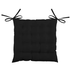 Stof Textile stoelkussen - zwart - 40 x 40 x 4 cm