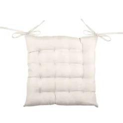 Stof Textile stoelkussen - gebroken wit - 40 x 40 x 4 cm