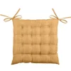 Stof Textile stoelkussen - okergeel - 40 x 40 x 4 cm