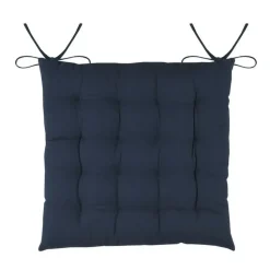 Stof Textile stoelkussens - donkerblauw - 38 x 38 x 3.5 cm