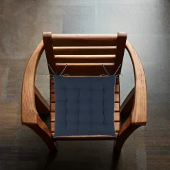 Stof Textile stoelkussens - donkerblauw - 38 x 38 x 3.5 cm