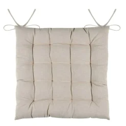 Stof Textile stoelkussens - beige - 38 x 38 x 3.5 cm