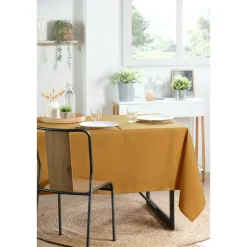 Stof Textile Tafelkleed - 145 x 240cm - mosterd geel - Tafellaken