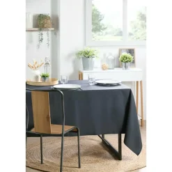 Stof Textiles Tafelkleed - 145 x 200 cm - antraciet - Tafellaken