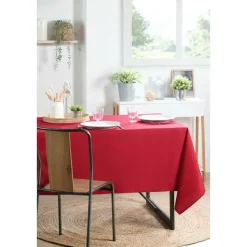 Stof Textiles Tafelkleed - 145 x 200 cm - rood - Tafellaken