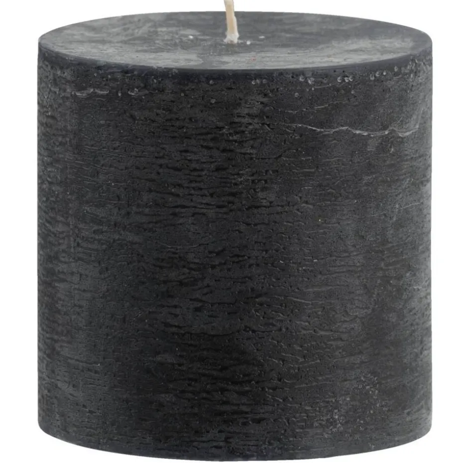 Stompkaars rustiek - zwart - 10xØ10 cm