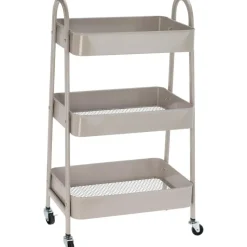 Storage Solutions Keukentrolley - beige - metaal - 79x44x32 cm