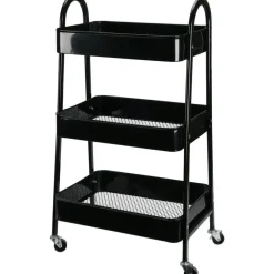 Storage Solutions Keukentrolley - zwart - metaal - 79x44x32 cm