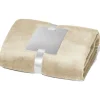 Stricker Fleece deken/plaid - beige - 240 grams polyester - 120x150cm