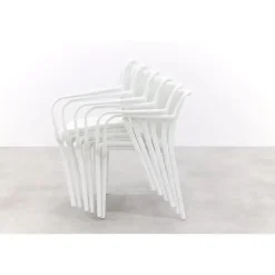 Stripe stapelbare tuinstoel - Wit