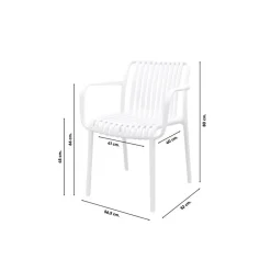 Stripe stapelbare tuinstoel - Wit