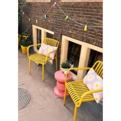 Stripe stapelbare tuinstoel - Mosterdgeel