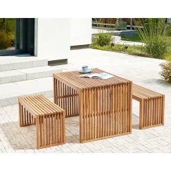 SULZANO - Tuinbank set van 2 - Lichthout - Acaciahout