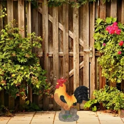 Sunnydays Tuin decoratie Haan/kippen beeld - 21 x 24 cm - buiten