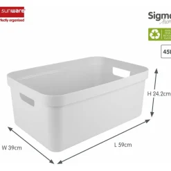 Sunware opbergbox Sigma - kunststof - 45L - wit
