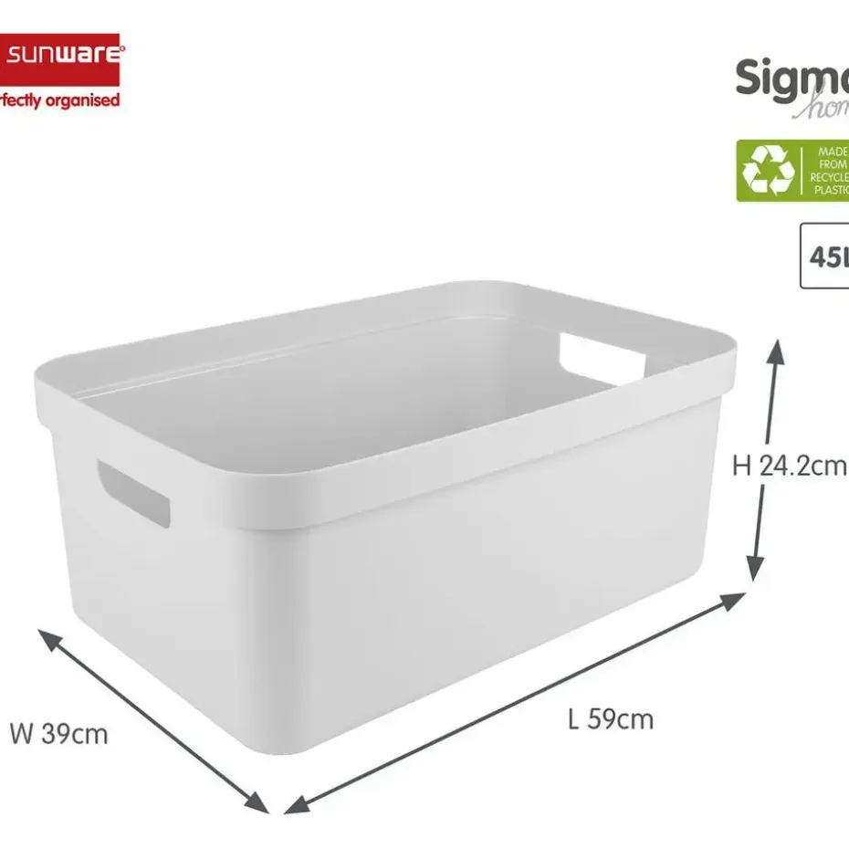 Sunware opbergbox Sigma - kunststof - 45L - wit