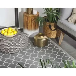 SURAT - Outdoor kleed - Grijs - 120 x 180 cm - Polypropyleen