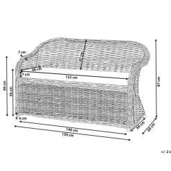 SUSUA - Tuinbank - Gebroken wit - 150 cm - Rotan