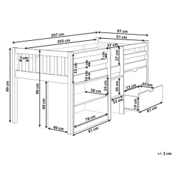 SUSVILLE - Kinderbed - Lichtbruin - 90 x 200 cm - Rubberhout