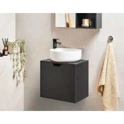 SUZANO - Badkamermeubel - Zwart - 44 x 40 cm - MDF