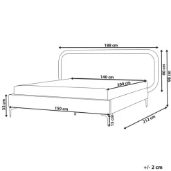 SUZETTE - Tweepersoonsbed - Lichtgrijs - 140 x 200 cm - Polyester