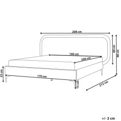 SUZETTE - Tweepersoonsbed - Lichtgrijs - 160 x 200 cm - Polyester