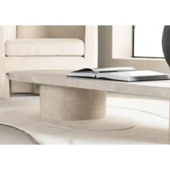 Svea - Antonio ovale salontafel - 60 x 190 cm - marmerlook