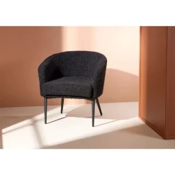 Svea - Bianca fauteuil - teddy - zwart