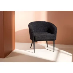 Svea - Bianca fauteuil - teddy - zwart