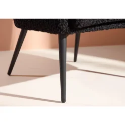 Svea - Bianca fauteuil - teddy - zwart