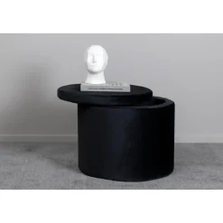 Svea - Blaze poef - velvet - zwart